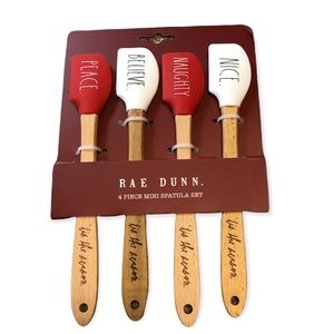 🆕 Rae Dunn Naughty Nice 4 Piece Mini Spatula Set
